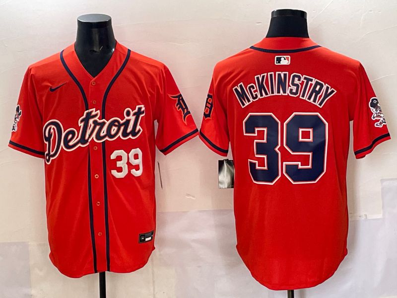 Men 2025 Detroit Tigers 39 Mckinstry Orange Nike MLB Jersey style 03